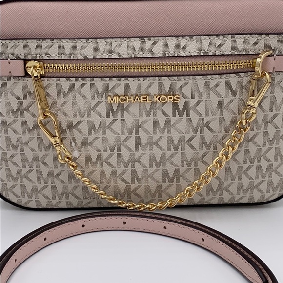 MICHAEL KORS LG EW ZP CHAIN XBODY POWDER BLUSH MLT - Picture 12 of 16